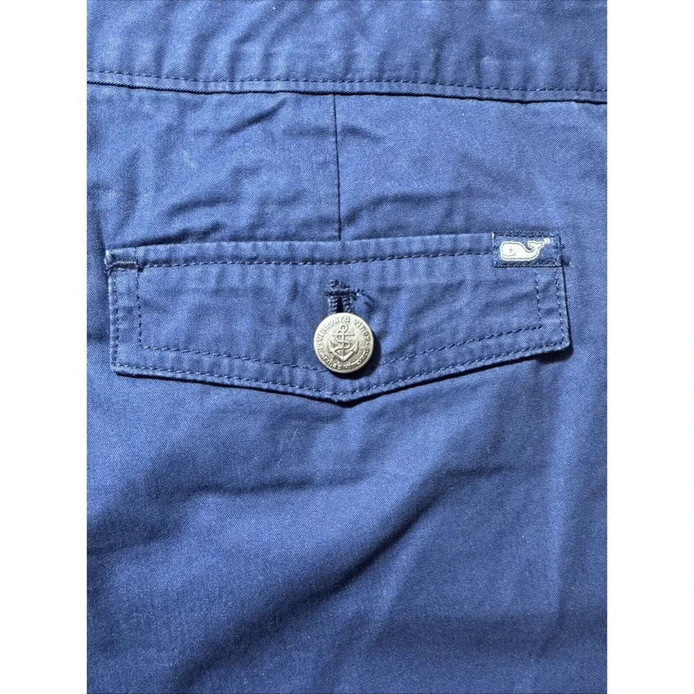 Vineyard Vines Sailor Shorts Women Navy Blue Anchor Button Nautical Size 2 - Picture 6 of 10